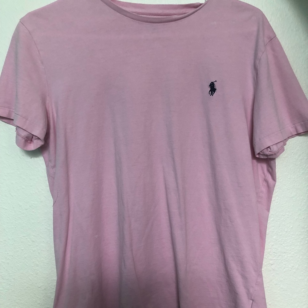 light pink pollo short sleeve shirt
